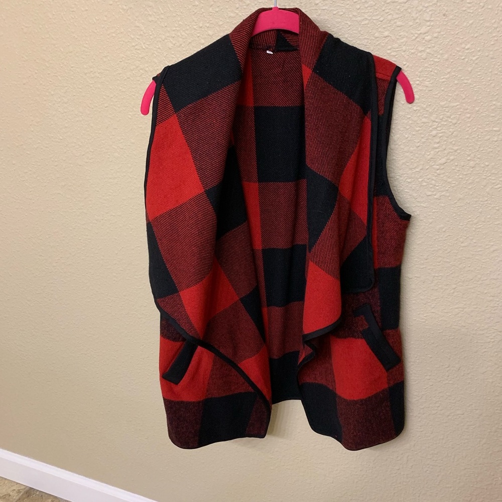 Buffalo plaid vest